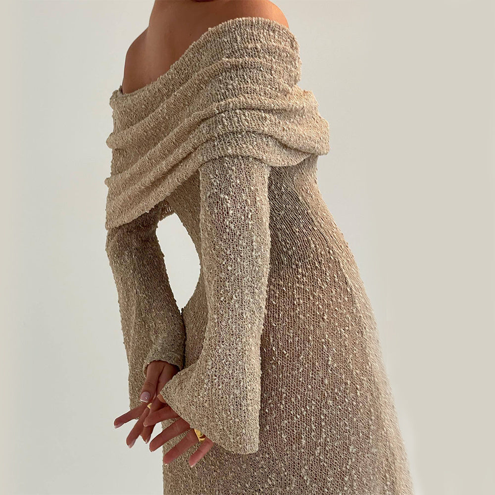 open lace back dress Ishtar One Shoulder Cut Out Maxi Dress in Brown