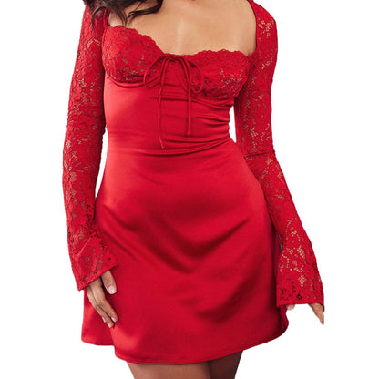 Corset Lace Long Sleeve Dress