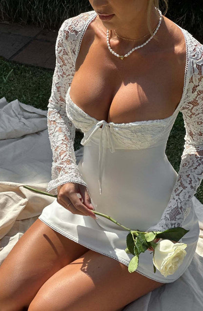 Corset Lace Long Sleeve Dress